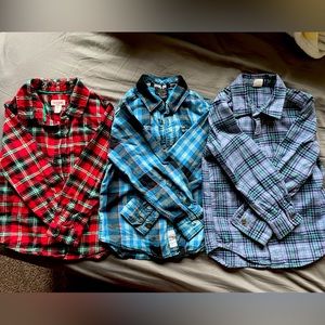 Toddler 5T Boys flannels . One is Gap, one Cat Jack and one Shawn White.